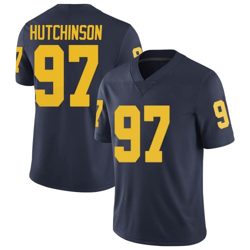 Aidan Hutchinson Michigan Wolverines Men's NCAA #97 Navy Limited Brand Jordan College Stitched Football Jersey CUZ7154RE
